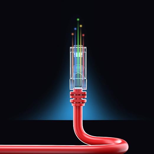 Maximm Cat 6 Ethernet Cable 2 ft (20-Pack) - High-Speed LAN Cable, Internet Cable, Patch Cable, and Network Cable - UTP, 10Gbps, 550MHz Ethernet Cord - Red