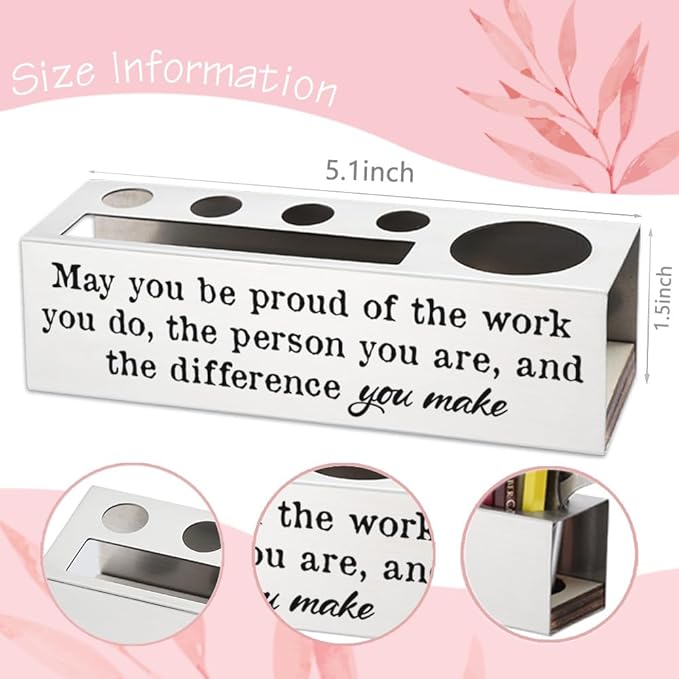 May You Be Proud of The Work You Do Gift, Thank You Appreciation Pen Holder for Coworker, Employee, Boss, or Team Leader, Inspirational Desk Organizer for Office, Metal Pencil Holder YCP76