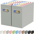 Oterri Cardboard File Organizer Box for Hanging File Folders Letter Size,File Box for Computer Desk,File Cabinet,Working Home,Office,Classroom (Grey, Letter Size - 2 Packs)