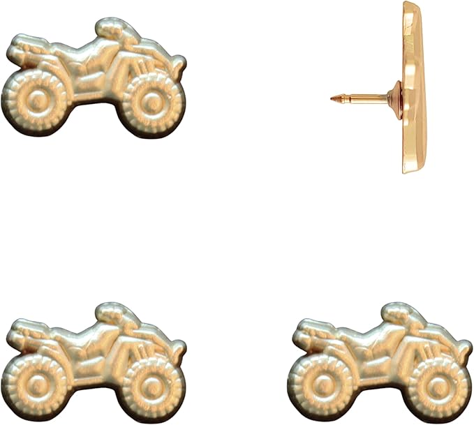 ATV Push Pins - Gold ATV Map Pins for Cork Boards, Maps, or Lapel Use - Designed in USA - Set of 4