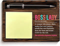 Best Boss Lady Gifts for Women Boss's Day Birthday Promotion Retirement Farewell, Boss Lady Definition Sticky Note Holder for Bosses Female Office Decor