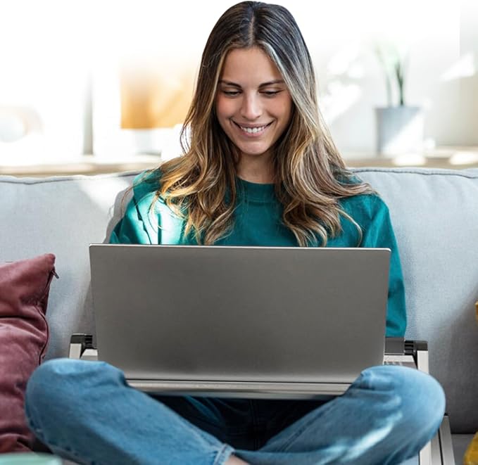 Uncaged Ergonomics Adjustable Book Holder, Tablet & Laptop Stand, Aluminum Portable Reading Stand for Textbooks & Cookbooks, Recipe Holder for Kitchen Counter, Silver