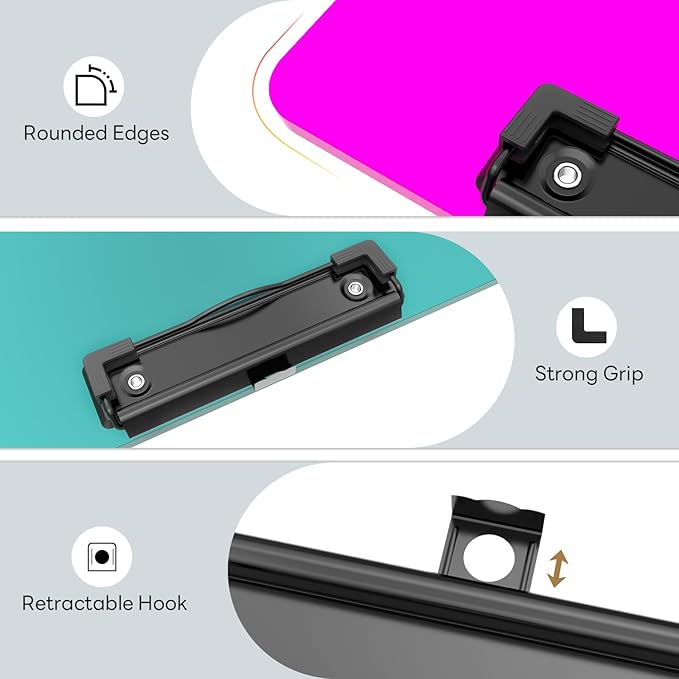 Zoenley Legal Size Clipboard Set of 6, Colorful 8.5 x 14 Clip Board for Lawyer, Nurse, Business, with Low Profile Black Clip, Office & School Supplies