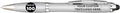 DISCOUNT PROMOS Custom Plastic Stylus Pens Set of 100, Personalized Bulk Pack - Black Ink, Great for Office, School, Business, Tradeshows, Events - Silver