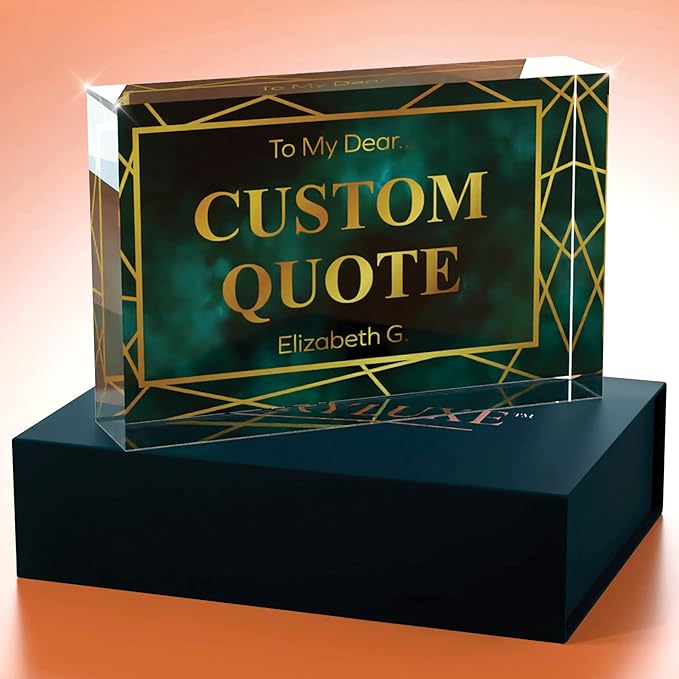 Personalized Gifts, Custom Quote Block Letter Board,Crystal-Clear Acrylic with Gift Box,17 Styles, Holiday and Christmas Gift for Mom, Dad, Girlfriend, Him or Her, Husband, Wife (4"x6", Affluent)