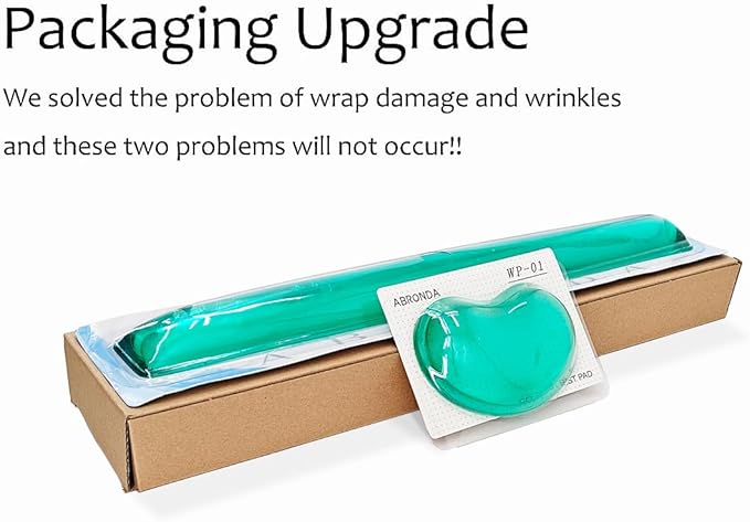 Gel Keyboard & Mouse Wrist Rest Set - Keyboard Wrist Rest Pad & Mouse Support for Office Gaming Pad Computer Laptop Ergonomic Comfortable Pain Relief-Green Pad Set