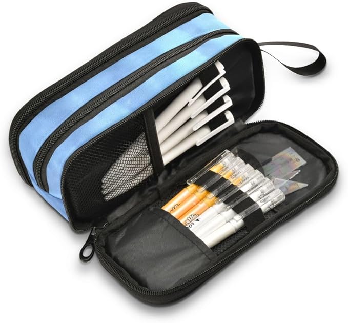 Wolf Snowy Pencil Case Box Boys Girls Large Pencil Pouch Zipper Compartments Big Capacity Stationery Pen Bag Organizer for Kids Teens Adults School