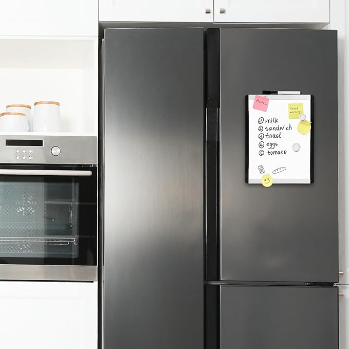 Amazon Basics Small Dry Erase Whiteboard, Magnetic Whiteboard with Marker and Magnets, 8.5" x 11", Plastic/Aluminum Frame