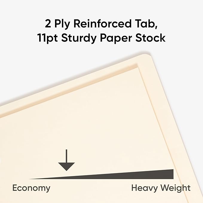 Smead Shelf-Master End Tab Fastener Folders with Pockets, 25 Count, Manila, Straight-Cut Tab, 1 Pocket, Letter Size (34099)
