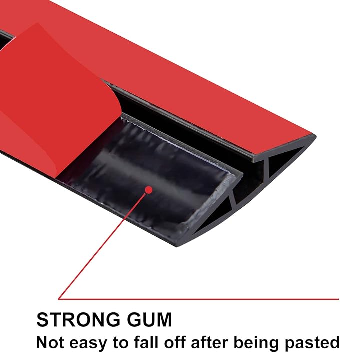 10Ft Floor Cord Cover Silicone Cable Protector Easy to Install Wire Organizer and Hider Ideal Extension Cord Cover for Home, Office, Garage (Black-10Ft)