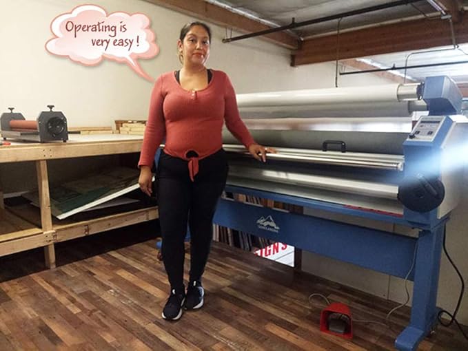 US Stock Wide Format Laminator 55in /63in Full-auto Wide Format Cold Laminating Machine Roll to Roll Large Format Laminator Laminating Machine with Trimmer (55 Inch, Without Trimmer)