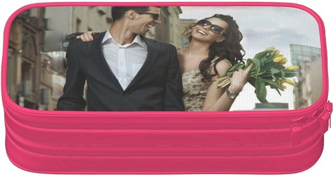 Custom Pencil Case Personalized Add Photo Text Pen Bag Large Capacity Zipper Pencil Box for Office Travel Graduation Gifts