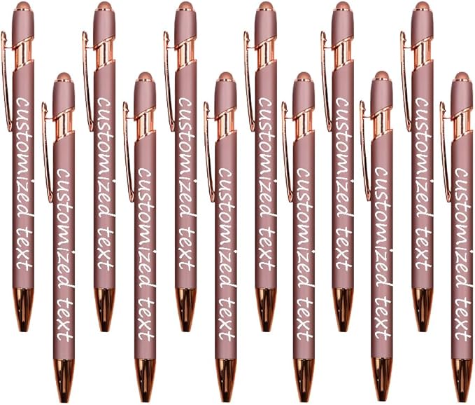 Yucold Bulk Custom Personalized Pens with Name & Logo Printing Personalized custom ballpoint pen for Business, Graduation Gifts & Party Events (champagne,300)