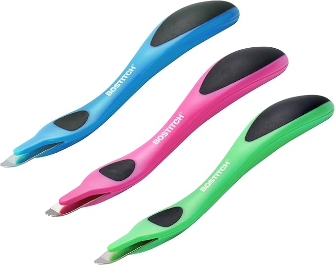 Bostitch Professional Magnetic Easy Staple Remover, Vibrant Colored Staple Puller Stick, Staple Remover Tool for Office Home & School, 3 Pack