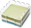 1 PC Scalloped Acrylic Sticky Note Holder 3"x3" Crystal Clear Sticky Note Holder Dispenser for Classroom, Desk Organizer Accessories for Dorm Room, School Office Necessities