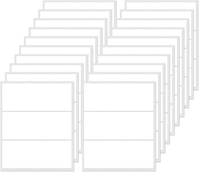 FINDAT Rectangle Label Stickers 4×2 Inch Vinyl Removable White Sticker Waterproof Writable File Folder Moving Labels for Boxes Home Office Labeling 60 PCS