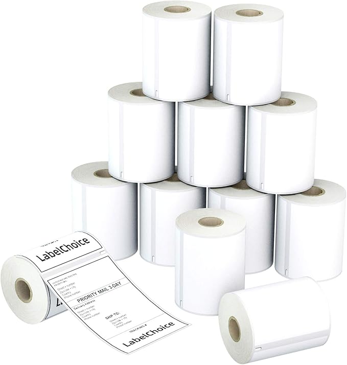 2640 Labels Compatible Dymo 1744907 Shipping Labels（Not for Dymo 550, 5XL）,12 Rolls 4x6 Adhesive Direct Thermal Postage Labels Replacement Used with Dymo Labelwriter 400 450 Twin Turbo,4XL