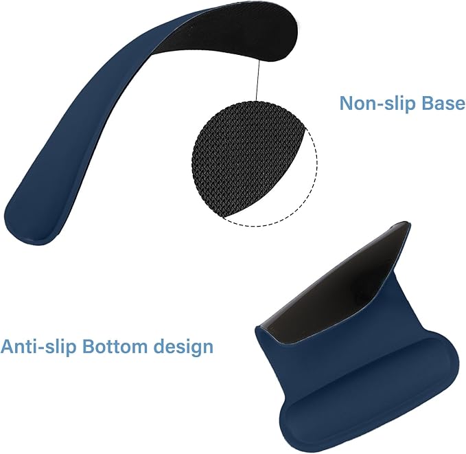 MOSISO Wrist Rest Support for Mouse Pad & Keyboard Set, Ergonomic Mousepad Non-Slip Base Home/Office Pain Relief & Easy Typing Cushion with Neoprene Cloth & Raised Memory Foam, Haze Blue