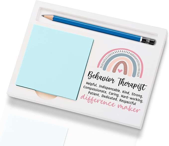 Behavior Therapist Office Supplies Sticky Note Holder Decor, Behavior Therapist Thank You Appreciation Gifts for Women Self-Stick Note Pad Holders W2B23