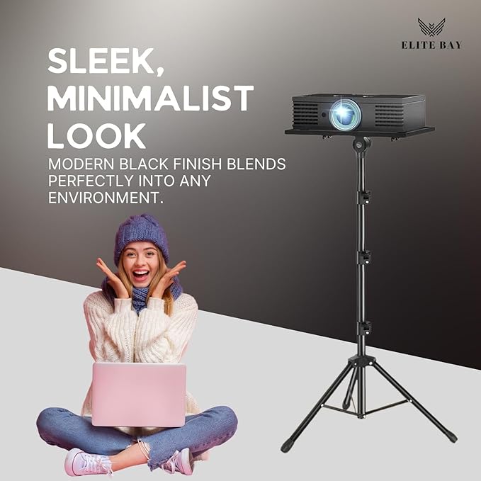 Adjustable Laptop Stand Tripod with Tray & Phone Mount – Heavy-Duty Alloy Tripod with 40.7x27.6cm Platform | Height Adjustable 0.65–1.6m | 15kg Load Capacity | Portable & Foldable