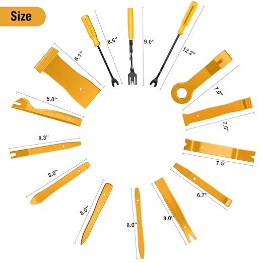 GOOACC 330Pcs Trim Removal Tool, Auto Push Pin Bumper Retainer Clip Set Fastener Terminal Remover Tool Adhesive Cable Clips Kit Car Panel Radio Removal Auto Clip Pliers, Yellow