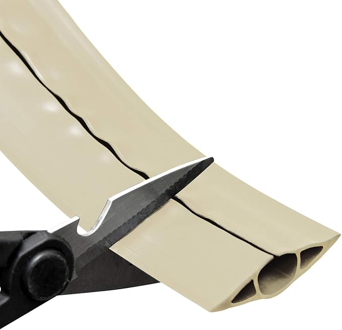 D-Line 6ft Floor Cord Covers 3-Pack (18ft Total Coverage), Cable Protector Case Pack, CC-3/3PK, Protect Cords and Prevent Trip Hazards, Beige (Pack of 3)