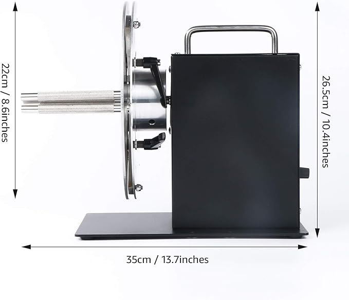 U.S. Solid Automatic Label Rewinder Machine, Label Rewinding Machine for Label Printers, Adjustable Core Holder 1"–4", Max Label Width 4.7", Roll Diameter 8.7"