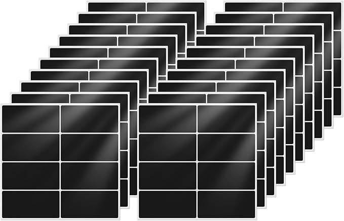 FINDAT Color Coding Stickers Rectangle 1.57×0.75 Inch Vinyl Black Sticker Removable Waterproof Writable File Folder Moving Labels for Boxes Home Office Marking 160 PCS