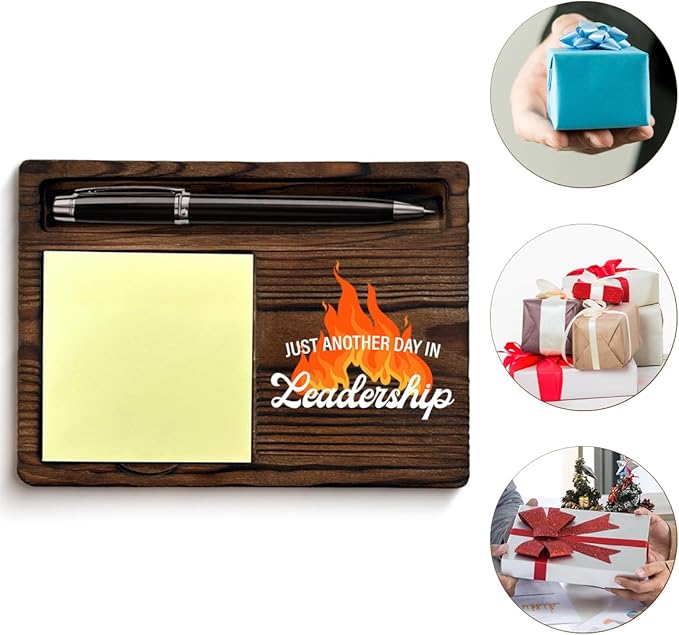 Leadership Gifts for Women Men, Funny Gifts for Leader Boss Supervisor Mentor, Leadership Leader Sticky Note Holder for Office Cubicle Decor, Funny Boss Gift