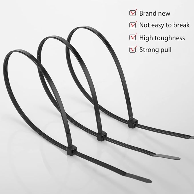 Shappy 500 Pack Long Zip Ties Heavy Duty, Ultra Exclusive Strong Cable Ties Large Industrial Electrical for Indoor Outdoor Plastic Wraps(Black,18 Inch)