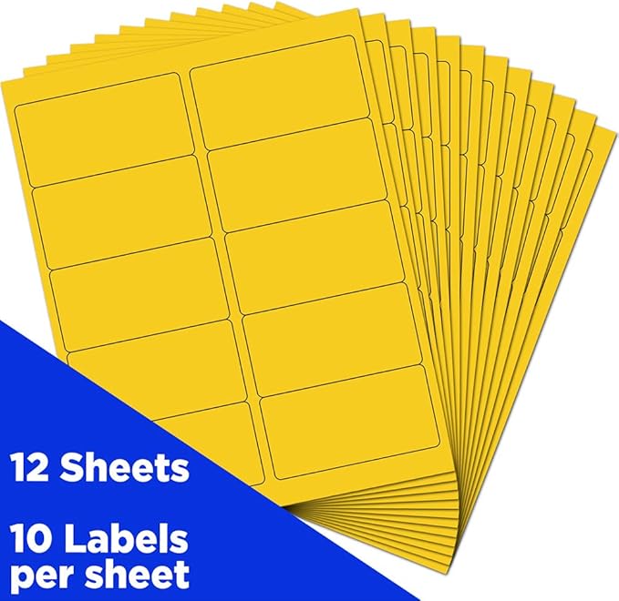 JAM PAPER Shipping Address Labels - Standard Mailing - 2 x 4 - Yellow - 120/Pack
