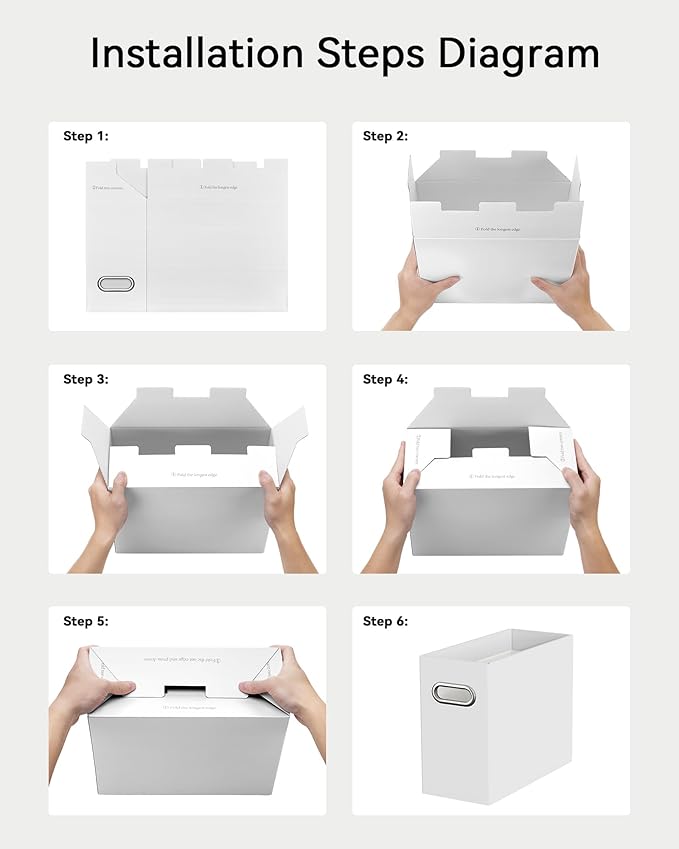 Oterri Cardboard File Organizer Box for Hanging File Folders Letter Size,File Box for Computer Desk,File Cabinet,Working Home,Office,Classroom (White,Letter Size - 8 Packs