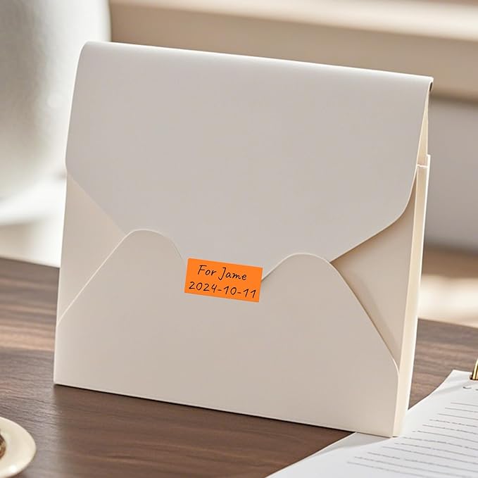 FINDAT Colored Labels Stickers 1.57×0.75 Inch Rectangle Vinyl Orange Sticker Removable Assorted Color Coding Name Tag for File Folder Classroom Office Inventory Marking 160 PCS