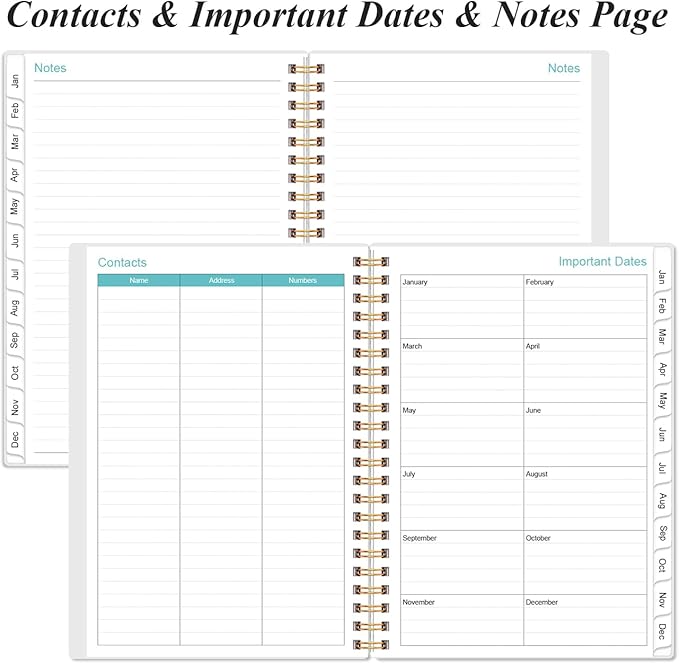 2026 Daily & Monthly Planner - One Page Per Day, Daily Planner 2026 from January 2026 to December 2026, Planner 2026 with 12 Monthly Tabs, 6.4" x 8.5", Flower-B