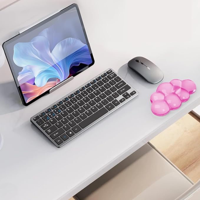 Gel Cloud Mouse Wrist Rest, Cute Wrist Support and Arm Support for Mouse Rest Typing Pain Relief，Suitable for Office/Computer/Laptop/Gaming (Transparent Pink)