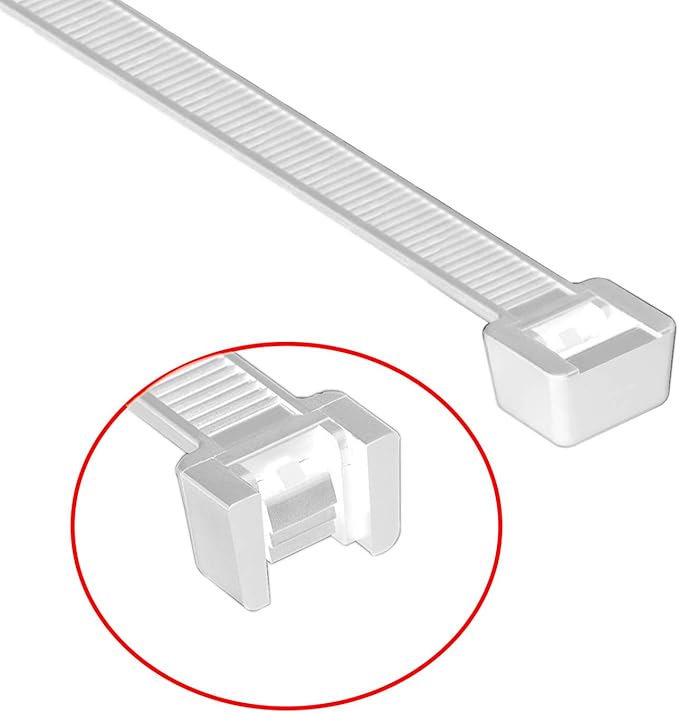 Superun Clear Zip Ties 4 Inch, 18 Lbs Tensile Strength Mini Wire Ties (Industrial Grade Cable Ties) Pack of 100 White
