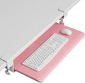 BONTEC KMT01 Under Desk Keyboard Tray, Pull-Out Keyboard & Mouse Platform with C-Clamp, 25.6 x 11.8 in Space-Saving Ergonomic Slide-Out Drawer, Pink