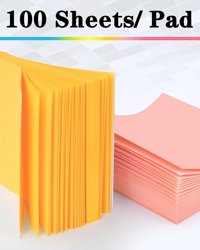 Weliu Sticky Notes 3x3 Inches, Self-Stick 48 Pads Bulk, 100 Sheets/Pad, 6 Bright Colors, Adhesive Notes for Home, School, Office, Use on Walls, Doors, Windows