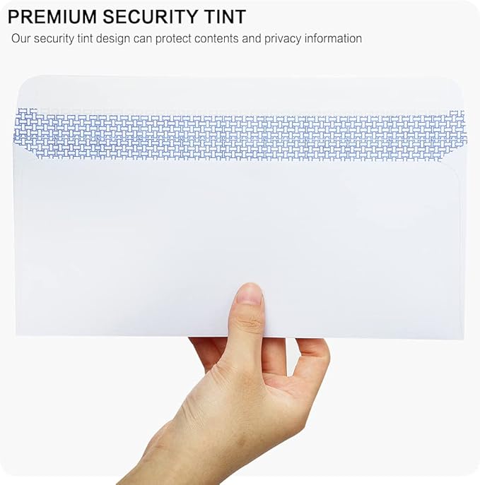 1000 Pack #10 Double Window Security Self-Seal Envelopes - Suitable Size for Multiple Business Statements, Quickbooks Invoices, and Return Envelopes, Size 4-1/8 x 9-1/2 - White - 24 LB