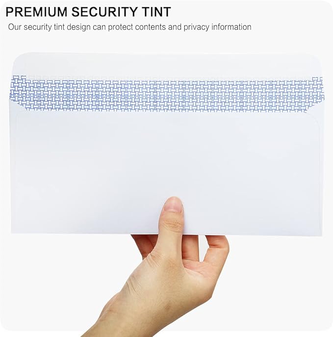 1000 Pack #10 Single Left Window SELF Seal Security Envelopes, Designed for QuickBooks Invoices & Business Statements, Computer Printed Checks Peel and Seal Flap, Size 4-1/8 x 9-1/2 Inches, 24 LB