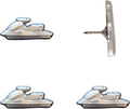 Jet Ski Push Pins - Silver Jet Ski Map Pins for Cork Boards, Maps, or Lapel Use - Designed in USA - Set of 4