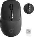 EWEADN Q5 Wireless Mouse, Bluetooth & 2.4G Quiet Computer Mouses with 1600 DPI, Battery Level Display, Ergonomic Office Mouse,6 Button Portable Cute Cordless Mice for Laptop/PC/Mac- Black