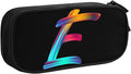 Cute Initial Pencil Case for Kids Students, Large Capacity Pencil Pouch for Boys Girls, Letter Design Pencil Box Pen Bag Office Stationery Organizer, Rainbow Letter E