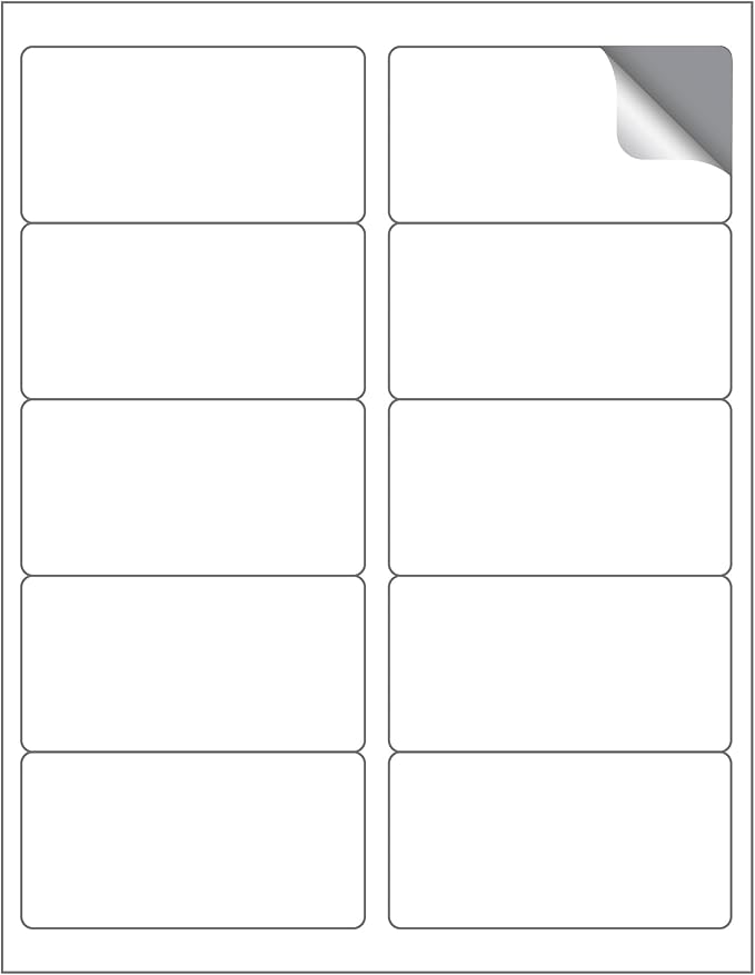 MACO Printable Labels for Shipping - Laser/Ink Jet Compatible Shipping Labels, 10 per Sheet, 2" x 4", Box of 100 Pages/1000 Labels, White