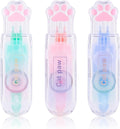 Kogcmeetl 3 Pack White Out Correction Tape, Cute Retractable Correction Tape, Kawaii Cat Paw White Out Tape for Cat Lovers Students and School Office Supplies