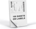 PAPRMA Half Sheet 8.5x5.5inch Shipping Mailing Label 200 Counts, 2 Labels Per Sheet 8.5 x 11 for Laser & Inkjet Printer, Permanent Adhesive Label Square Corner (100 Sheets)