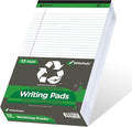 KAISA White Legal Pads Writing Pads 600 Sheets Recycled Paper, 8.5"x14" Wide Ruled Lined Paper Perforated 50 sheets Hard Back Notepads Large Legal Pad Writing Tablet For Office Supplies (White 12pads)