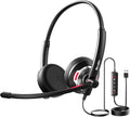 Blucalm Wired Headset with Noise Canceling Mic & in-Line Control, Business Headset with Microphone for PC, USB Computer Headset for Work Call Center, Home Office, Online Classes, Teams, Zoom