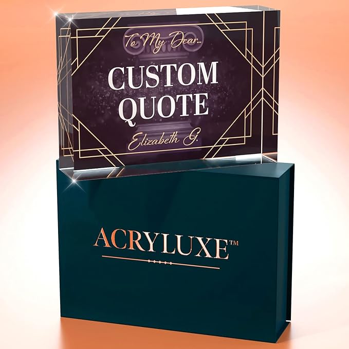 Custom Acrylic Sign Personalized, Custom Desk Name Plate, 18 Styles, (5"x7"), With Gift Box, USA Made by Acryluxe. (Fantasy)