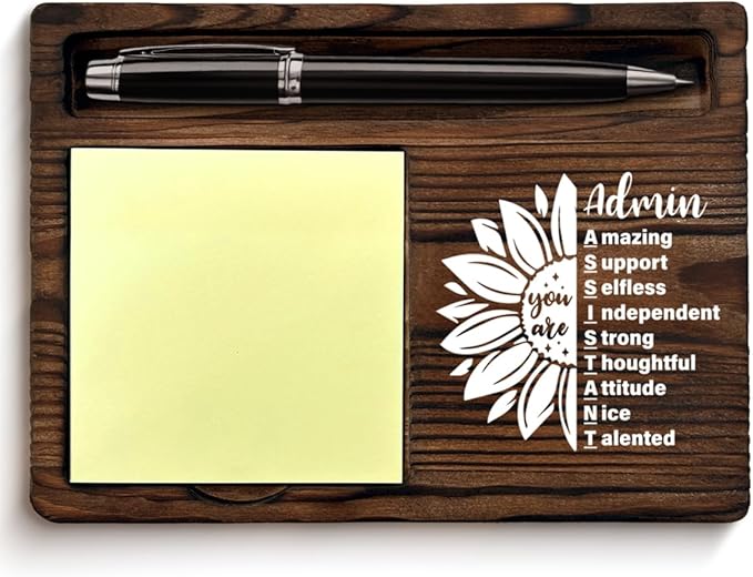 Admin Assistant Gifts for Women, Inspirational Gift for Secretary Admin Assistant, Admins Sticky Note Holder for Office Desk Decor